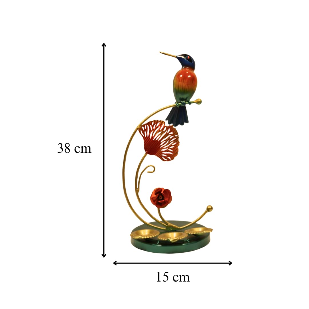 Handcrafted Iron Bird Tealight Candle Holder