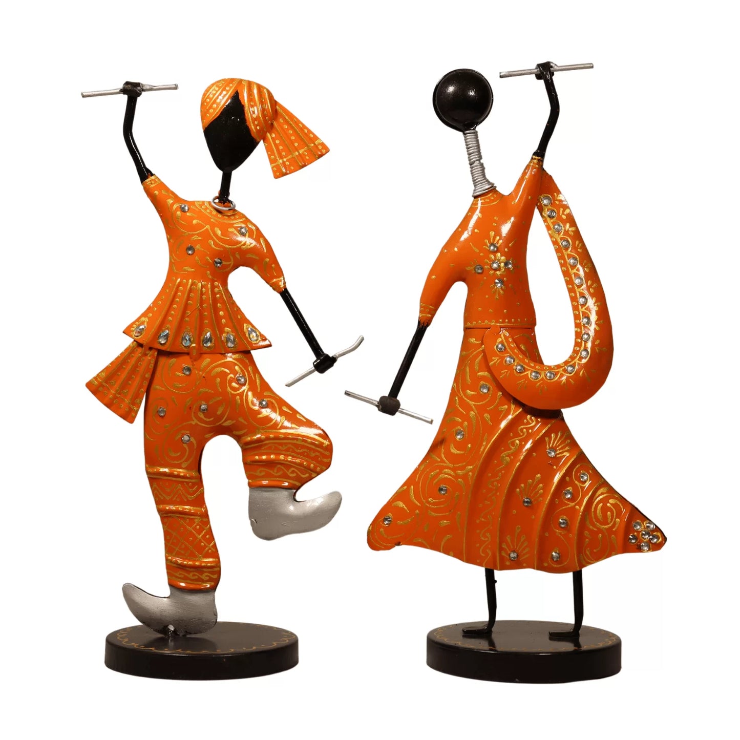 Dancing Couple Figurines in Orange