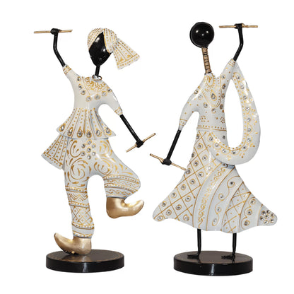 Dancing Couple Figurines in White