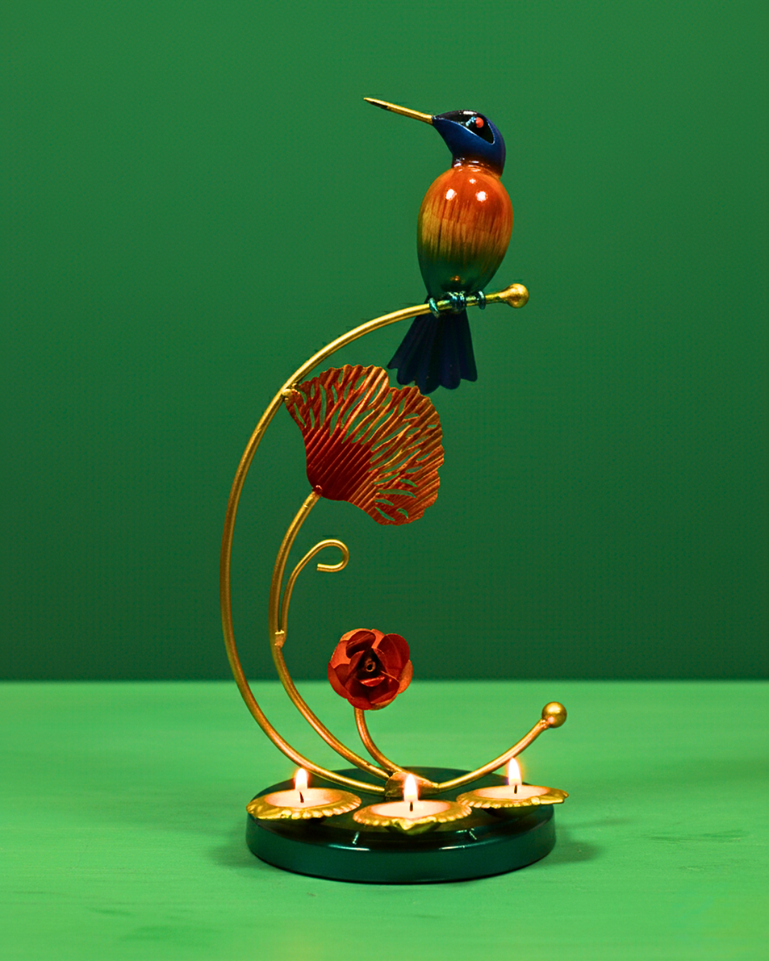 Handcrafted Iron Bird Tealight Candle Holder