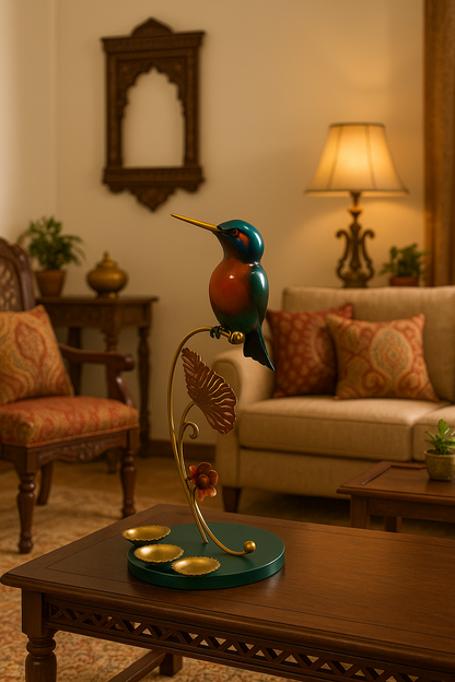 Handcrafted Iron Bird Tealight Candle Holder