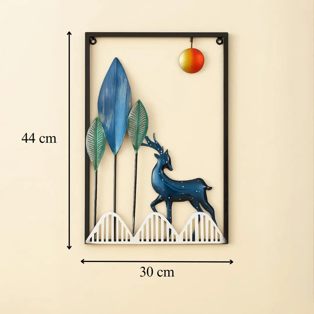 3 panel deer metal wall art size