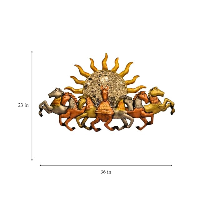 7 Horses Sun Large LED Enabled Gold and Copper
