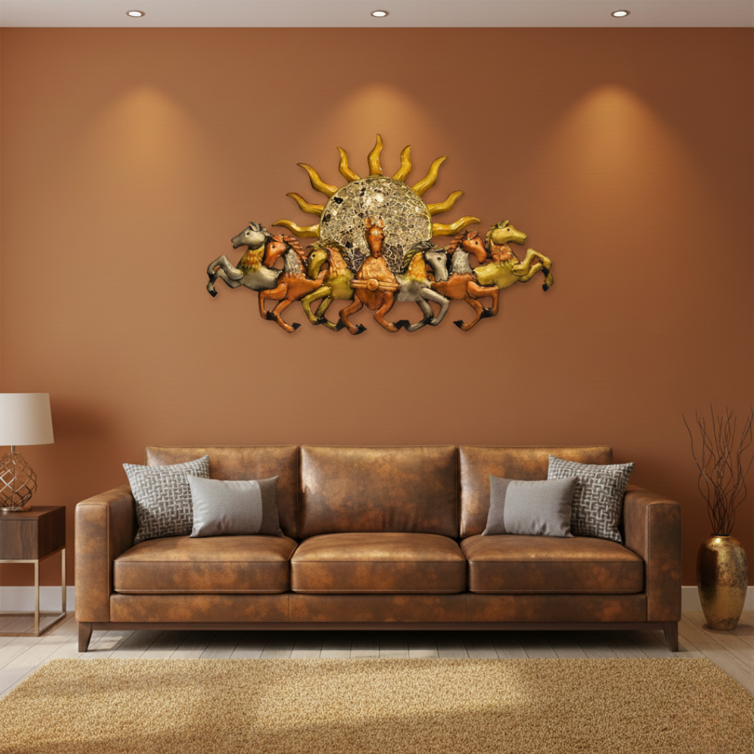 Seven Running Horses Iron Wall Décor