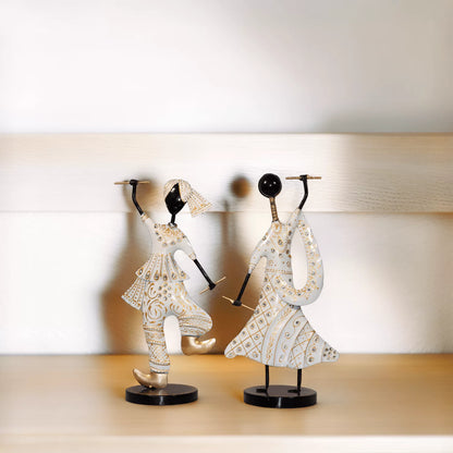 Dancing Couple Figurines in White
