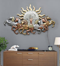 Load image into Gallery viewer, 7 Horses Sun Large LED Enabled Gold and Copper