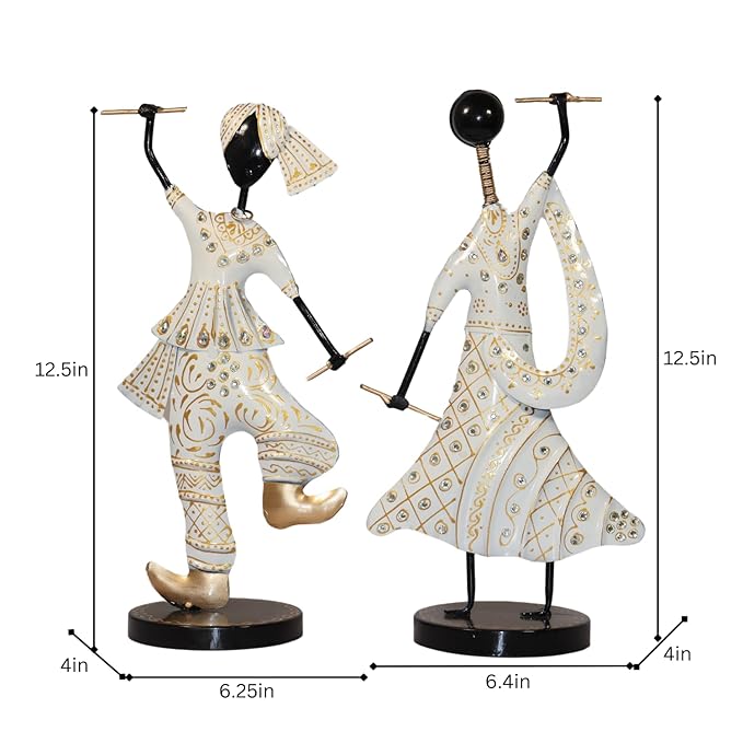 Dancing Couple Figurines in White
