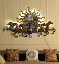 Load image into Gallery viewer, 7 Horses Sun Large LED Enabled Gold and Copper