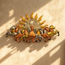 Load image into Gallery viewer, 7 Horses Sun Large LED Enabled Gold and Copper