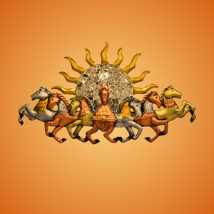 7 Horses Sun Large LED Enabled Gold and Copper