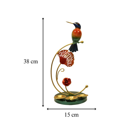 Bird floral tealight candle holder size