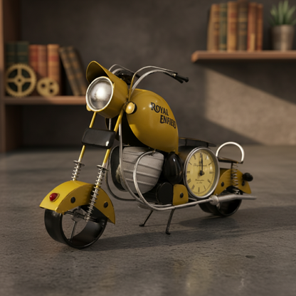 Royal Enfield Bike with Antique Clock