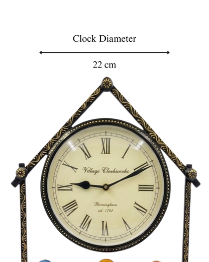Vintage clock dial with traditional Indian design