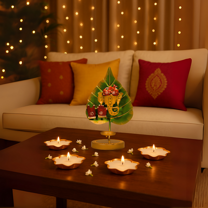 Decorative Ganesha candle holder for pooja room décor