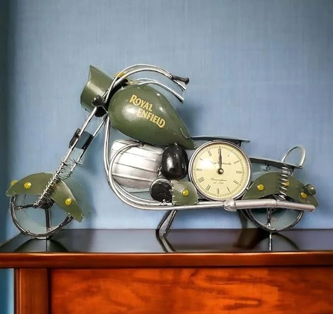 Royal Enfield Bike with Antique Clock