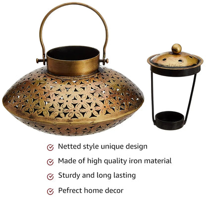 Decorative metal lantern candle holder for table décor